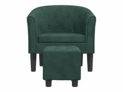 Sillón con taburete terciopelo oscuro^Clicnbuy Outlet
