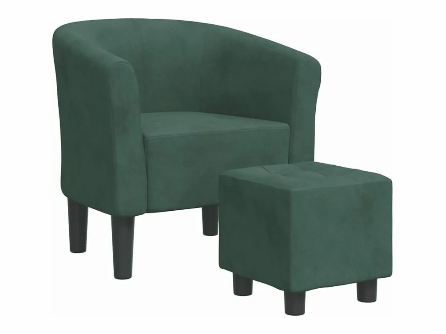 Clicnbuy Sillón Estilo Cabriolet|Sillón con taburete terciopelo oscuro