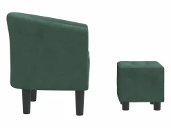 Clicnbuy Sillón Estilo Cabriolet|Sillón con taburete terciopelo oscuro