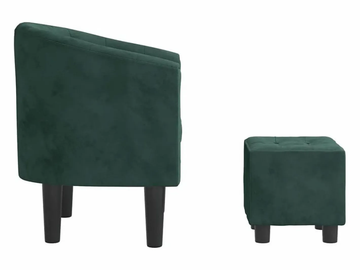 vidaxl Sillón con taburete terciopelo oscuro Verde Clearance
