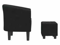 Clicnbuy Sillón Estilo Cabriolet|Sillón con taburete terciopelo