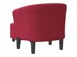 vidaxl Sillón con taburete terciopelo tinto Rojo