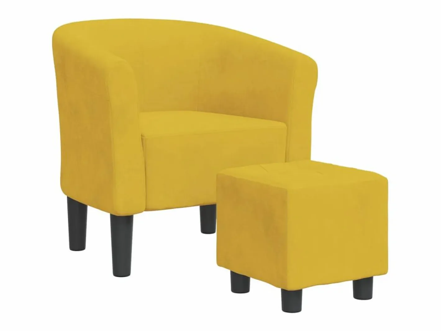 Clicnbuy Sillón Estilo Cabriolet|Sillón con taburete terciopelo