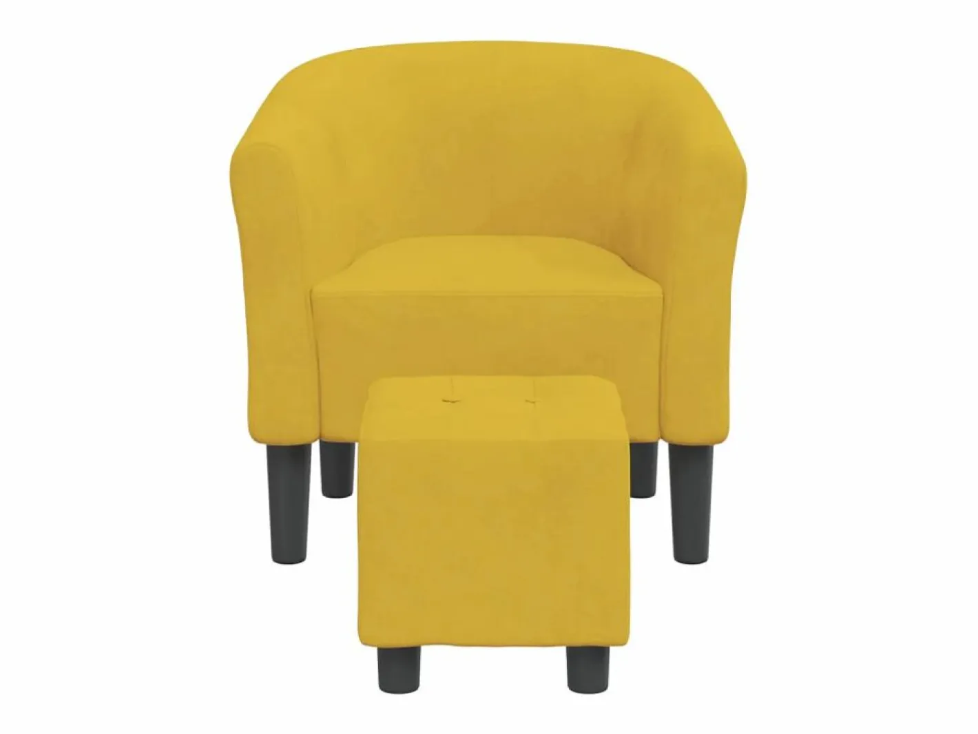 Clicnbuy Sillón Estilo Cabriolet|Sillón con taburete terciopelo