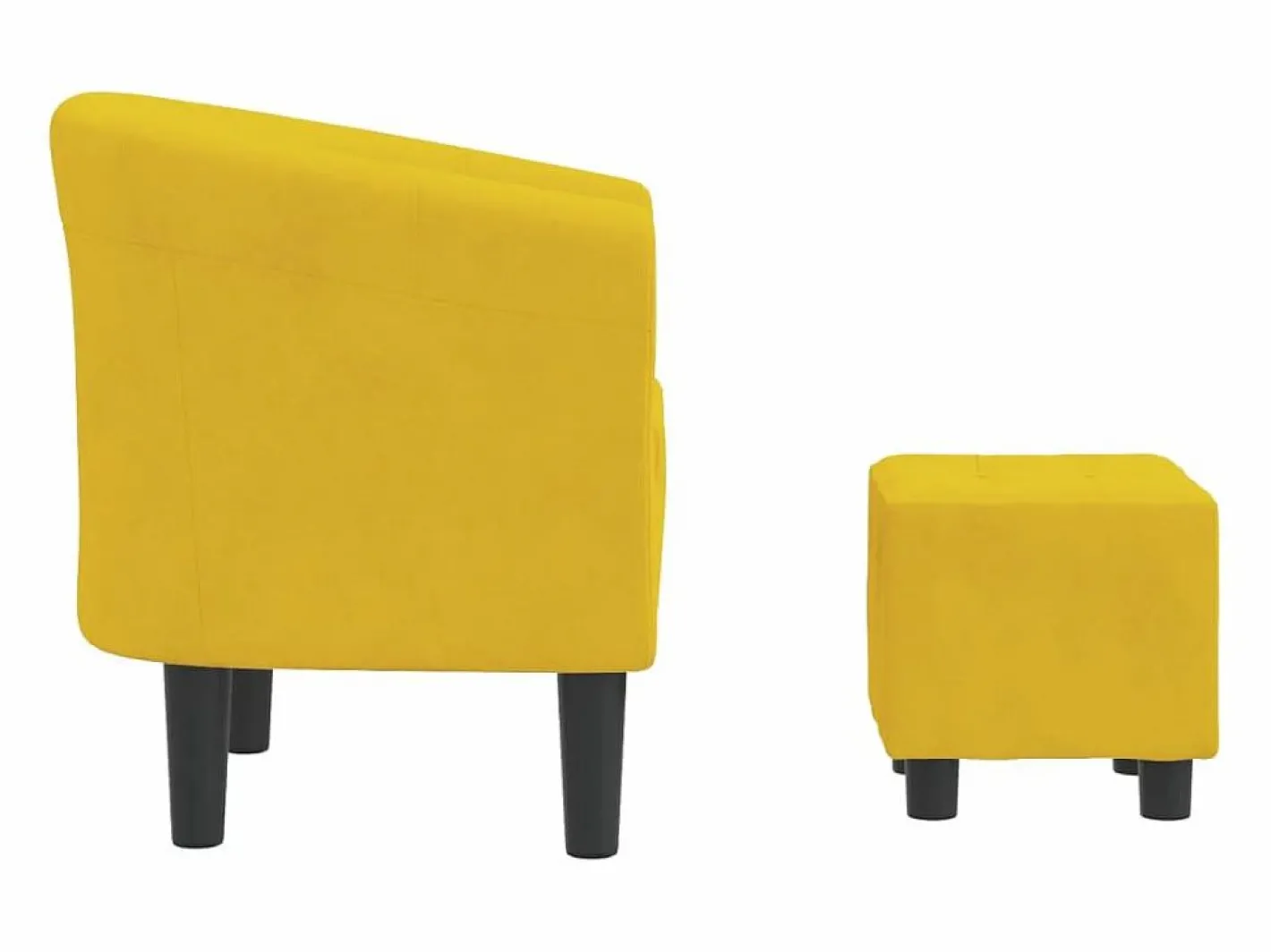 Clicnbuy Sillón Estilo Cabriolet|Sillón con taburete terciopelo