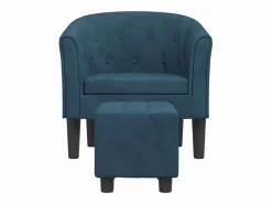 vidaxl Sillón Estilo Cabriolet|Sillón con taburete terciopelo oscuro
