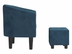 vidaxl Sillón Estilo Cabriolet|Sillón con taburete terciopelo oscuro