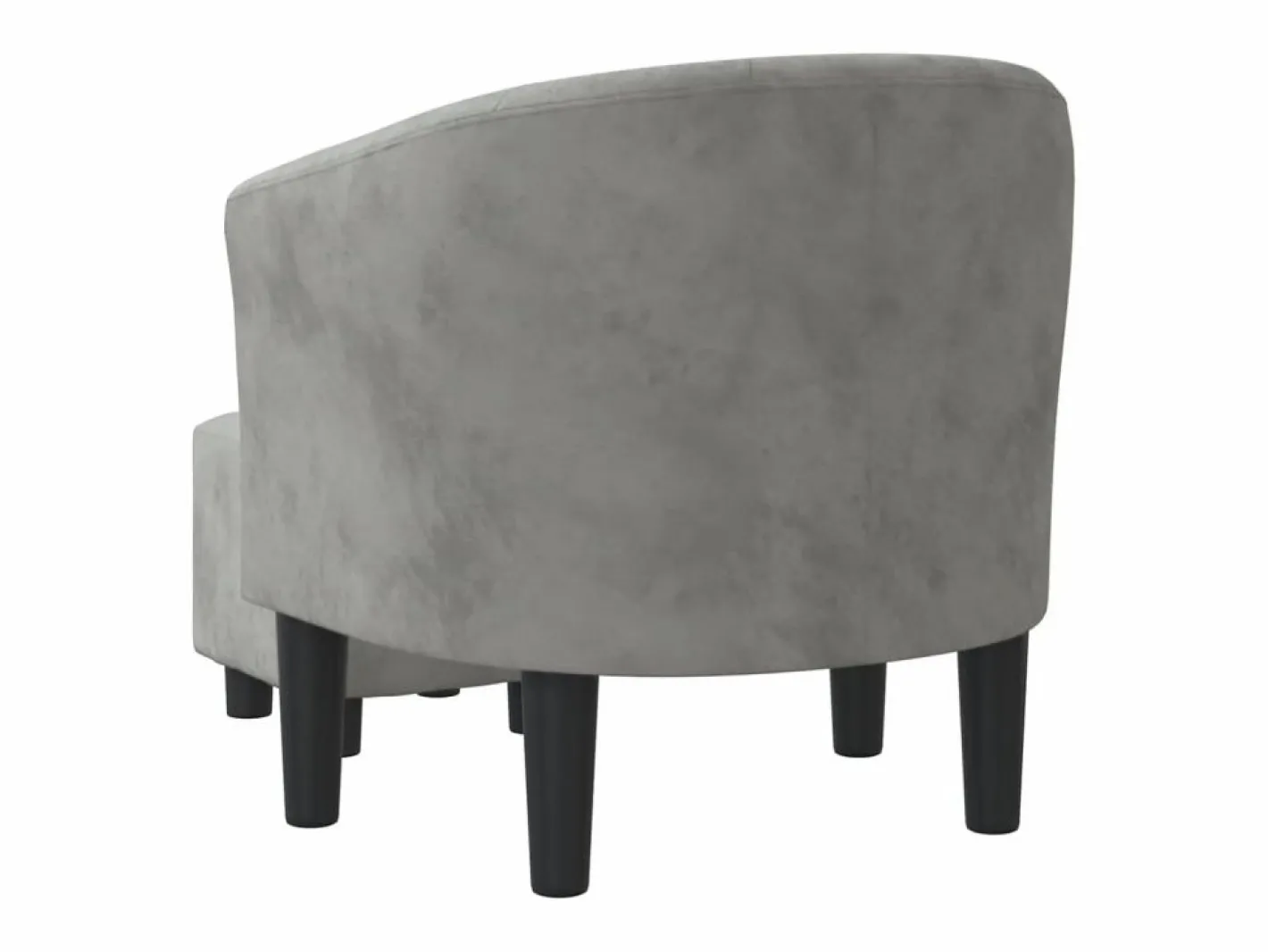 Sillón con taburete terciopelo claro^vidaxl Outlet