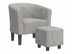 vidaxl Sillón Estilo Cabriolet|Sillón con taburete terciopelo