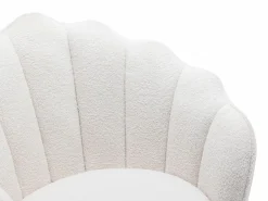 Vente-unique Sillón concha de tela bouclé patas de metal LALEA Blanco Discount