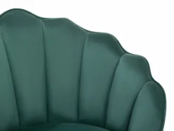 Vente-unique Sillón concha de terciopelo color con patas de metal LALEA Verde