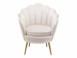 Vente-unique Sillón|Sillón concha de terciopelo color con patas de metal LALEA
