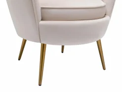 Vente-unique Sillón|Sillón concha de terciopelo color con patas de metal LALEA