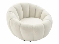 Vente-unique Sillón|Sillón concha giratorio en tela bouclé color COSSATO