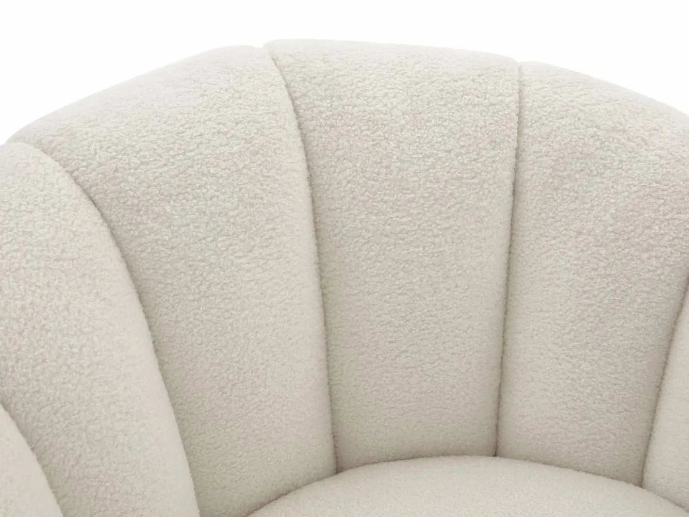 Vente-unique Sillón|Sillón concha giratorio en tela bouclé color COSSATO