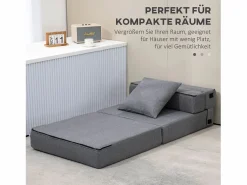 Sillón Cama|Sillón convertible 2 en 1 con función cama, espuma, oscuro (70x70x61cm)