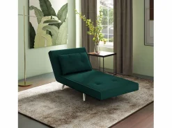 Sillón convertible 3 en 1 con cojín, tejido de terciopelo, patas de acero, oscuro (77x88x83cm)^ Clearance