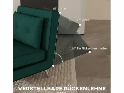 Sillón convertible 3 en 1 con cojín, tejido de terciopelo, patas de acero, oscuro (77x88x83cm)^ Clearance