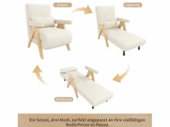 Sillón convertible 3 en 1 con función cama y cojín - Tejido de lino^Hauss Spole