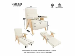 Sillón convertible 3 en 1 con función cama y cojín - Tejido de lino^Hauss Spole