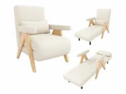 Sillón convertible 3 en 1 con función cama y cojín - Tejido de lino^Hauss Spole