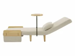 Hauss Spole Sillón convertible 3 en 1 con función cama - Cojín y base de madera - Tejido de lino Beige Online