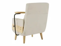 Hauss Spole Sillón convertible 3 en 1 con función cama - Cojín y base de madera - Tejido de lino Beige Online
