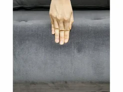 Sillón convertible con cojín, respaldo regulable en 6 posiciones, terciopelo (72x78x79cm)^