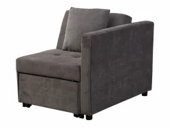 Sillón convertible con LED, USB, Tipo C y soporte lumbar - Sofá cama multifuncional - Tela de lino oscuro^Hauss Spole Hot