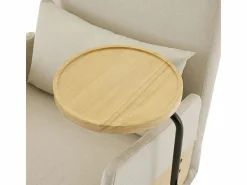 DripeX Sillón Cama|Sillón convertible de lino , con mesa de madera y almohada, respaldo ajustable, superficie para acostarse 180x62 cm