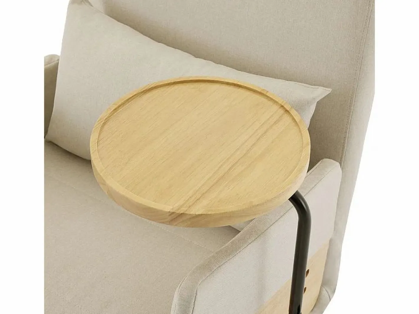 DripeX Sillón Cama|Sillón convertible de lino , con mesa de madera y almohada, respaldo ajustable, superficie para acostarse 180x62 cm