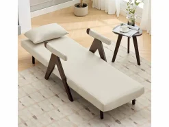 DripeX Sillón Cama|Sillón convertible de lino - con almohada - respaldo ajustable en 6 niveles - superficie para acostarse 184x56 cm