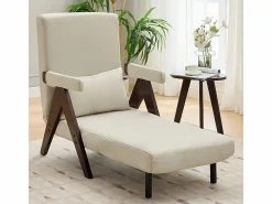 DripeX Sillón Cama|Sillón convertible de lino - con almohada - respaldo ajustable en 6 niveles - superficie para acostarse 184x56 cm