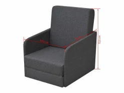 Clicnbuy Sillón Cama|Sillón convertible en cama tela oscuro