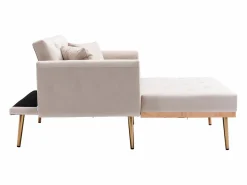 Hauss Spole Sillón Cama|Sillón convertible en terciopelo con respaldo regulable en 3 posiciones 165x90x77cm