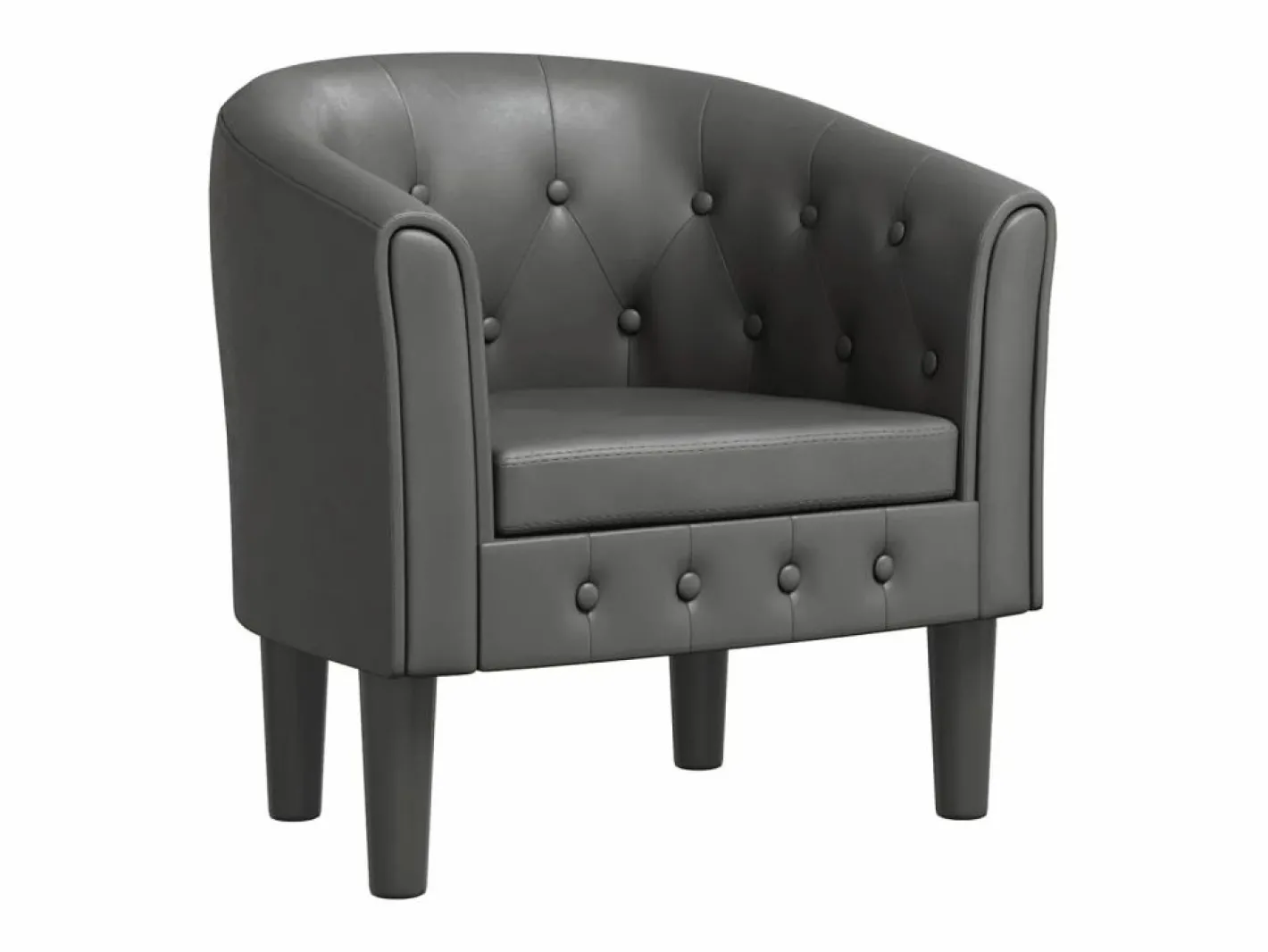 vidaxl Sillón cuero sintético Gris