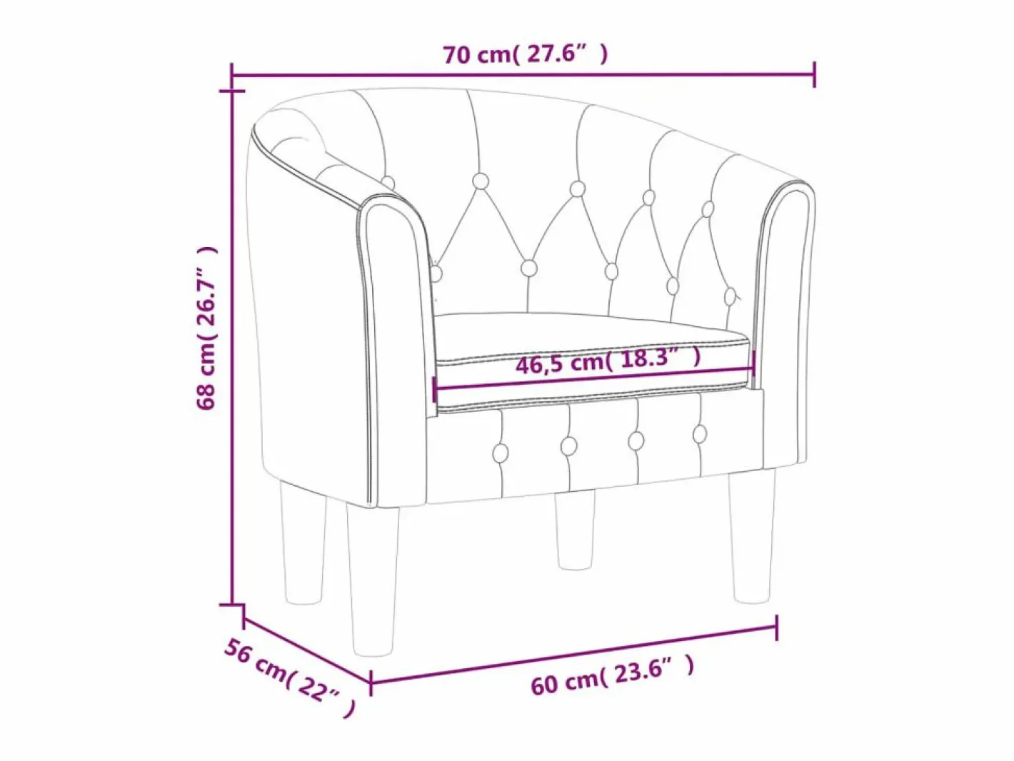 vidaxl Sillón cuero sintético Gris