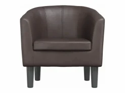 Clicnbuy Sillón Estilo Cabriolet|Sillón cuero sintético marrón