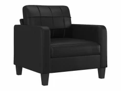 vidaxl Sillón cuero sintético 60 cm Negro Discount