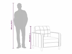 vidaxl Sillón cuero sintético 60 cm Negro Discount