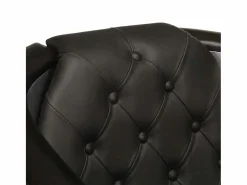 vidaxl Sillón de aviador de cuero auténtico Negro Best