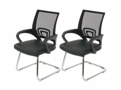MCW Sillón de conferencia Afragola (juego de 2), Negro Clearance