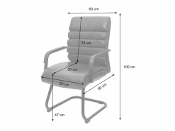 Sillón de conferencia -H31, piel sintética marrón^MCW Discount