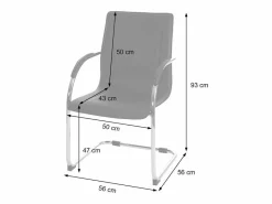 MCW Silla Conferencia|Sillón de conferencia Perm (juego de 2), marrón