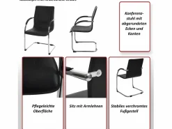 MCW Silla Conferencia|Sillón de conferencia Perm (juego de 2), marrón
