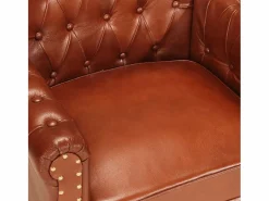 vidaxl Sillón de cuero auténtico de cabra marrón Marru00f3n Hot
