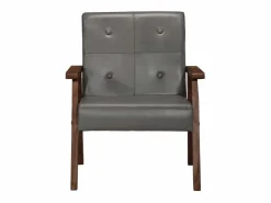 vidaxl Sillón de cuero auténtico Gris Discount