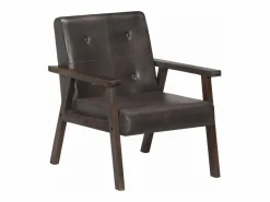 Clicnbuy Sillón de cuero auténtico Gris New