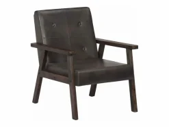 Clicnbuy Sillón de cuero auténtico Gris New