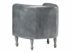 vidaxl Sillón de cuero auténtico Gris
